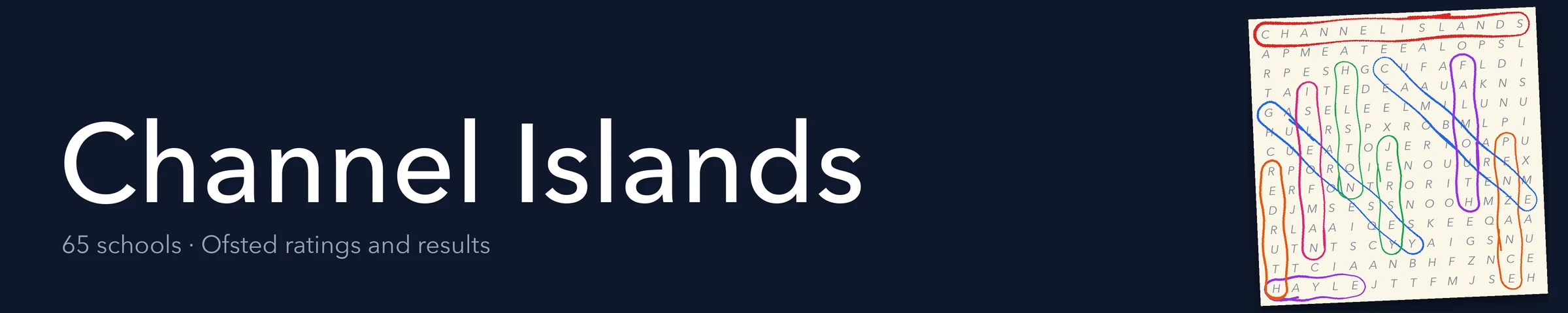 A word search hiding Channel Islands and its nearest neighbours
