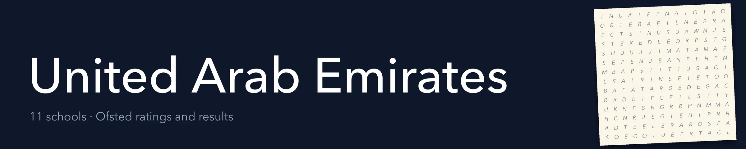 A word search hiding United Arab Emirates and its nearest neighbours
